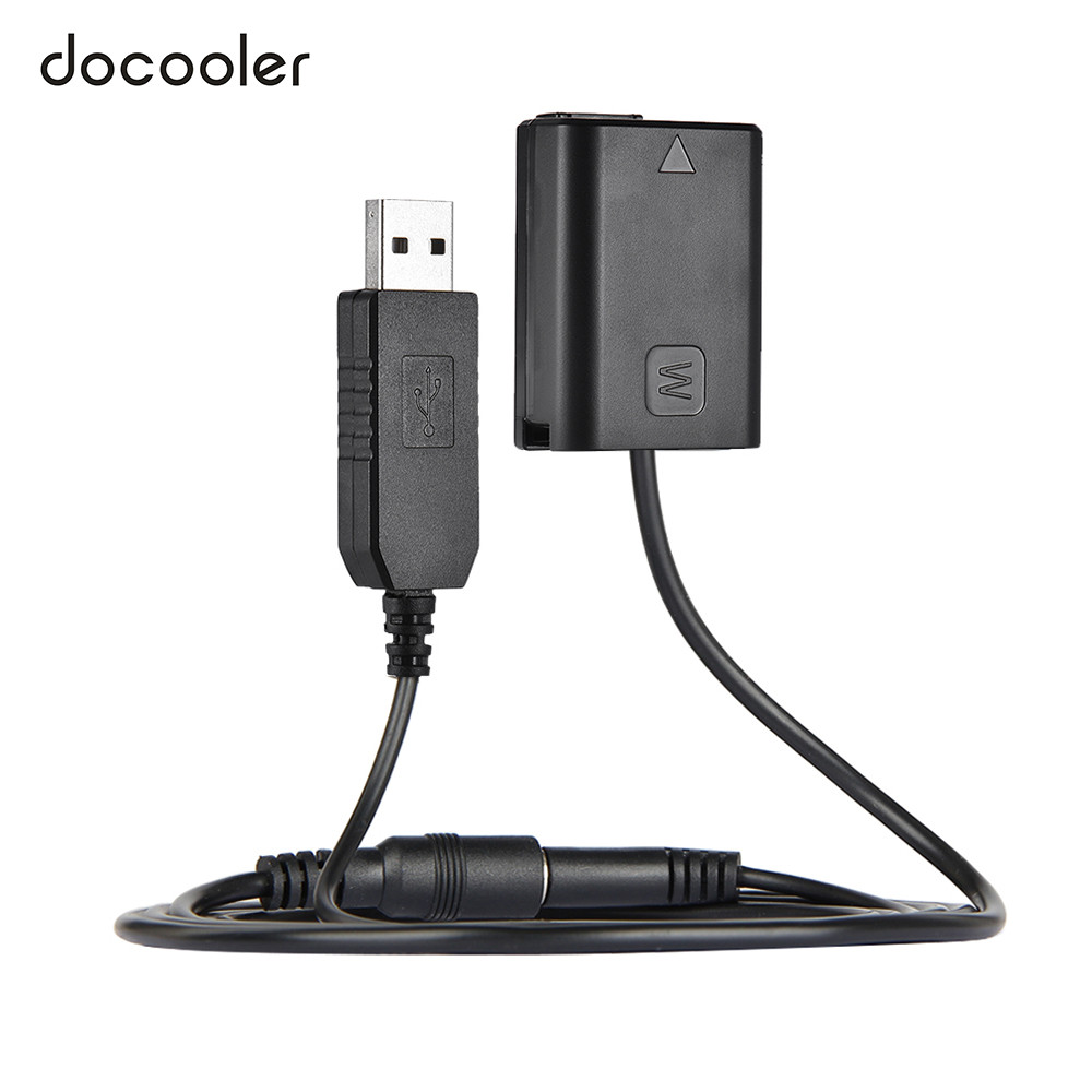 Docooler NP-FW50 Dummy แบตเตอรี่ + DC Power Bank (5V 2A) อะแดปเตอร์ USB สําหรับ AC-PW20 Sony NEX-3/5