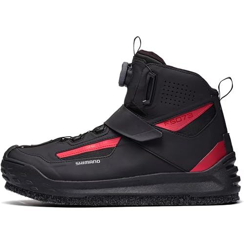 SHIMANO DS Quick Game Shoes Cut Rubber Pin Felt FS-073Y Red 25.5