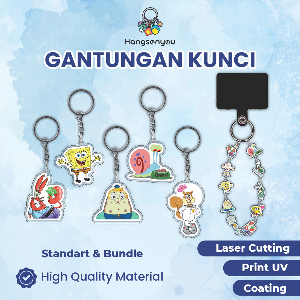 GANTUNGAN [PRIUM MEME] พวงกุญแจ / พวงกุญแจ / SPONGEBOB MEME KEYCHAIN