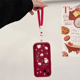 เคสสำหรับ VIVO Y03 Y03T Y18 Y18i Y18e Y18t Y18s Y28e 5G เคสโทรศัพท์แมวกุทัณฑ์เชอร์รี่ซิลิโคนสายคล้องกันกระแทก