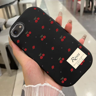 เคสสำหรับ iPhone 6 Plus 6s Plus 7 Plus 8 Plus X Xs Max Xr 11 Pro Max เคสโทรศัพท์ดอกไม้เชอร์รีกันกระแทกกลมและอ้วน
