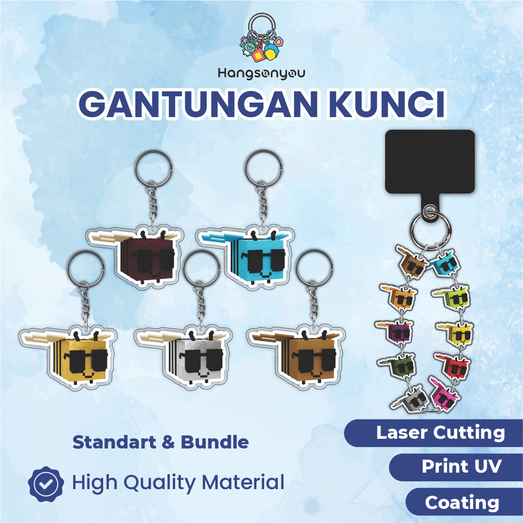 GANTUNGAN พวงกุญแจอะคริลิค ROBLOX GROW A GARDEN DISCO BEE (พวงกุญแจแบบลิงค์)