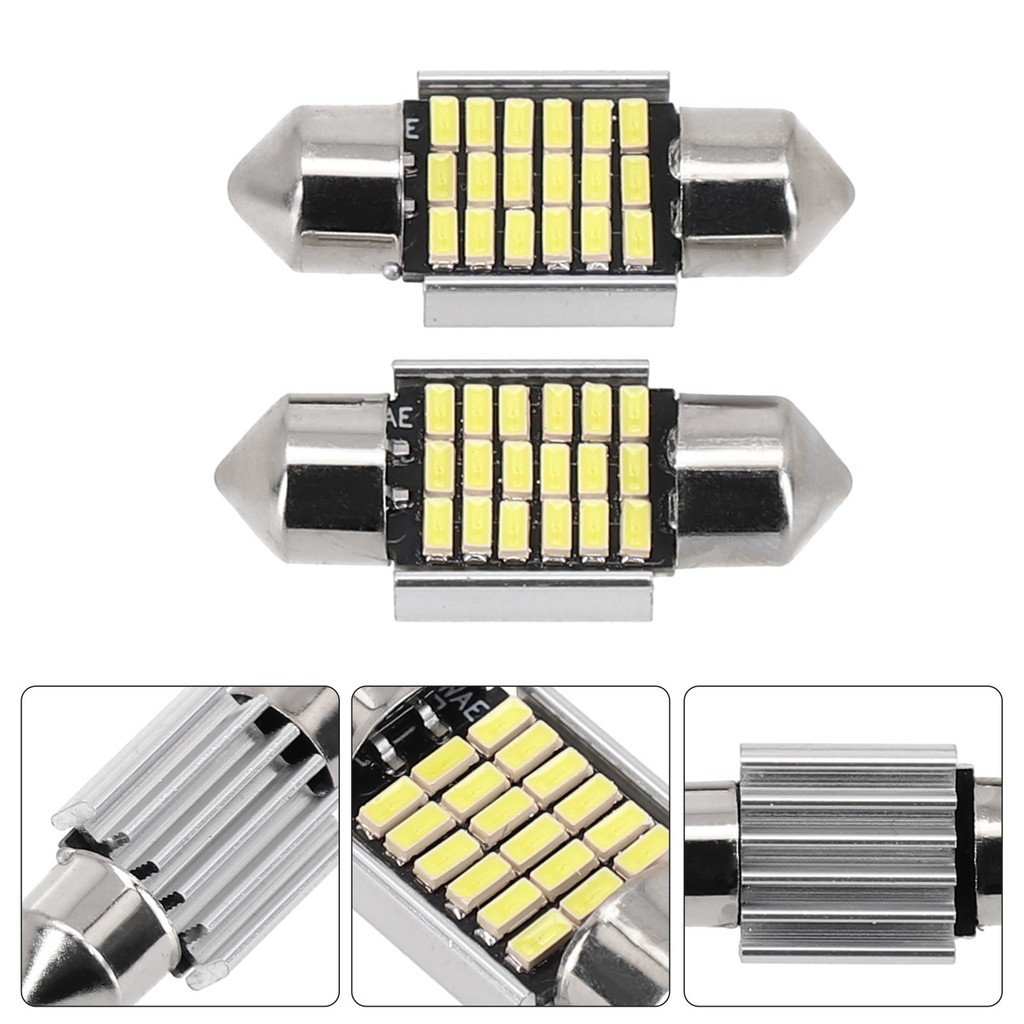 [SP-PLG]2PCS 31MM 30MM FESTOON 18SMD LED INTERIOR DOME MAP BULB GLOBE 12V LIGHT 4WD
