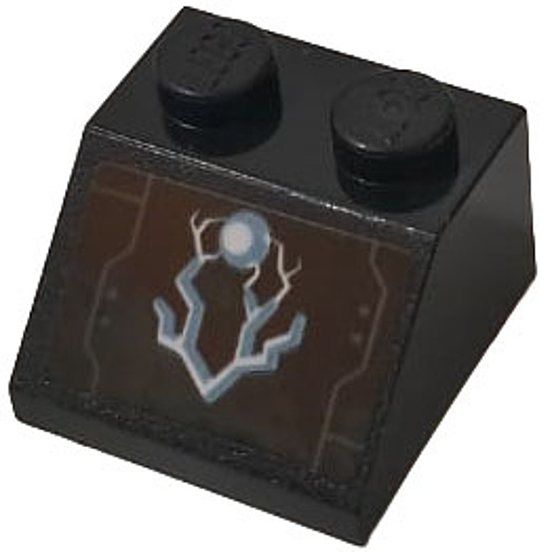 Brick2cube Part - Slope 45 2 x 2 with Blue Flame of Energy on Black Background Pattern (Sticker) - S