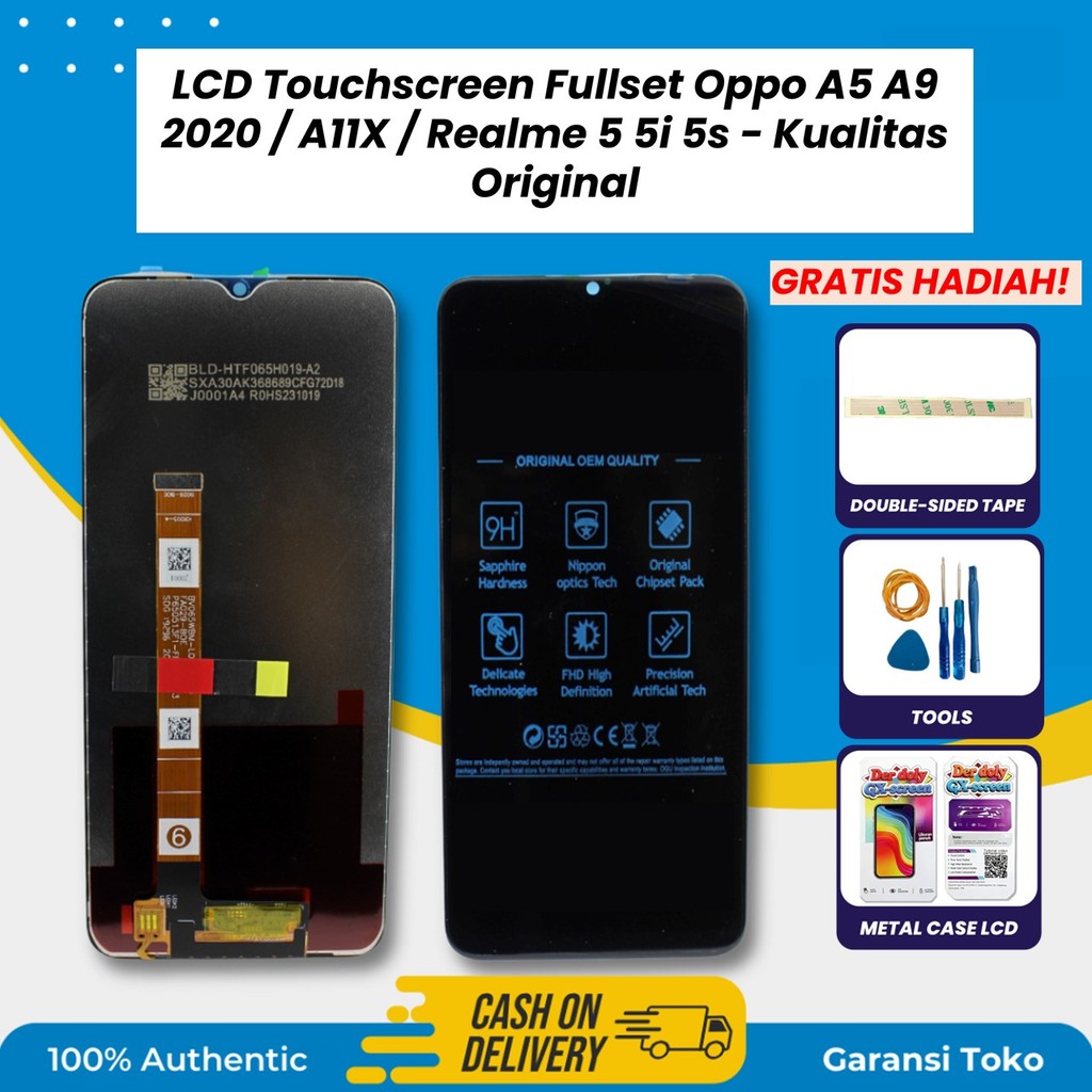DER DOLY LCD TOUCHSCREEN OPPO A5 2020/A9 2020/A31 2020/A11X/REALME 5/5I/C3/5S FULLSET ORIGINAL BY DE