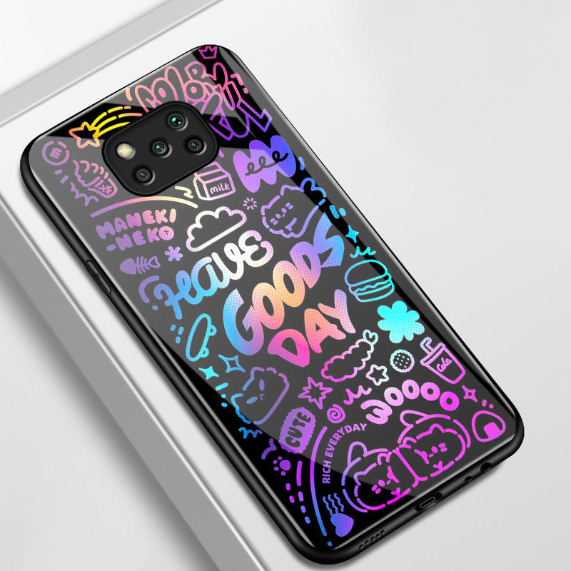 เคสสำหรับ POCO X3 X3 Pro X3 NFC เคสโทรศัพท์แมวเปลือกแก้วกันกระแทก