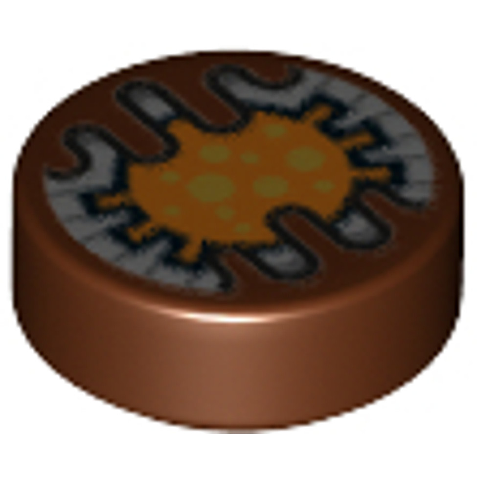 Brick2cube Part - Tile, Round 1 x 1 with Orange and Silver SW TT-8L/Y7 Gatekeeper Droid Electronic E