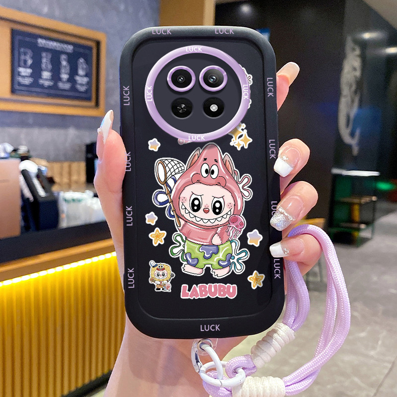 กรณีRealme 12 5G 13 5G C65 5G Narzo 70X 5G Narzo N65 5Gการ์ตูนพร้อมเชือกเส้นเล็ก