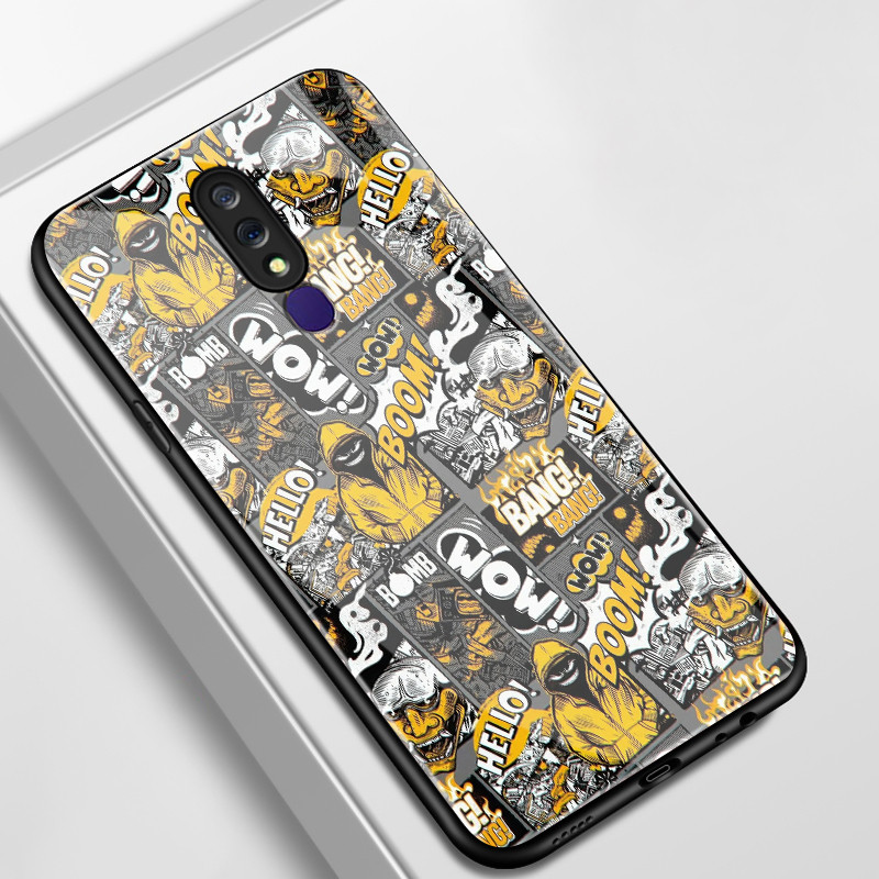เคสสำหรับ OPPO F11 F11 Pro A9 2019 A9X เคสโทรศัพท์นามธรรมเปลือกแก้วกันกระแทก