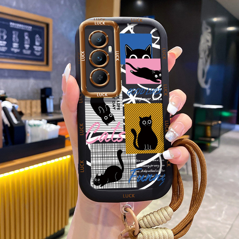 เคสกันกระแทก Realme C65 พร้อมเชือกเส้นเล็ก