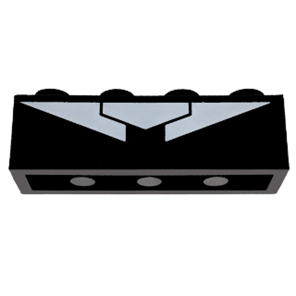 Brick2cube Part - Brick 1 x 4 with White Triangle Pattern (Sticker) - Set 76103 - 3010pb249
