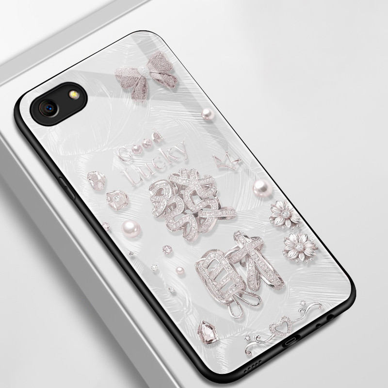 เคสสำหรับ OPPO A83 2018 A1 2018 เคสโทรศัพท์รวยดอกไม้กุทัณฑ์เปลือกแก้วกันกระแทก