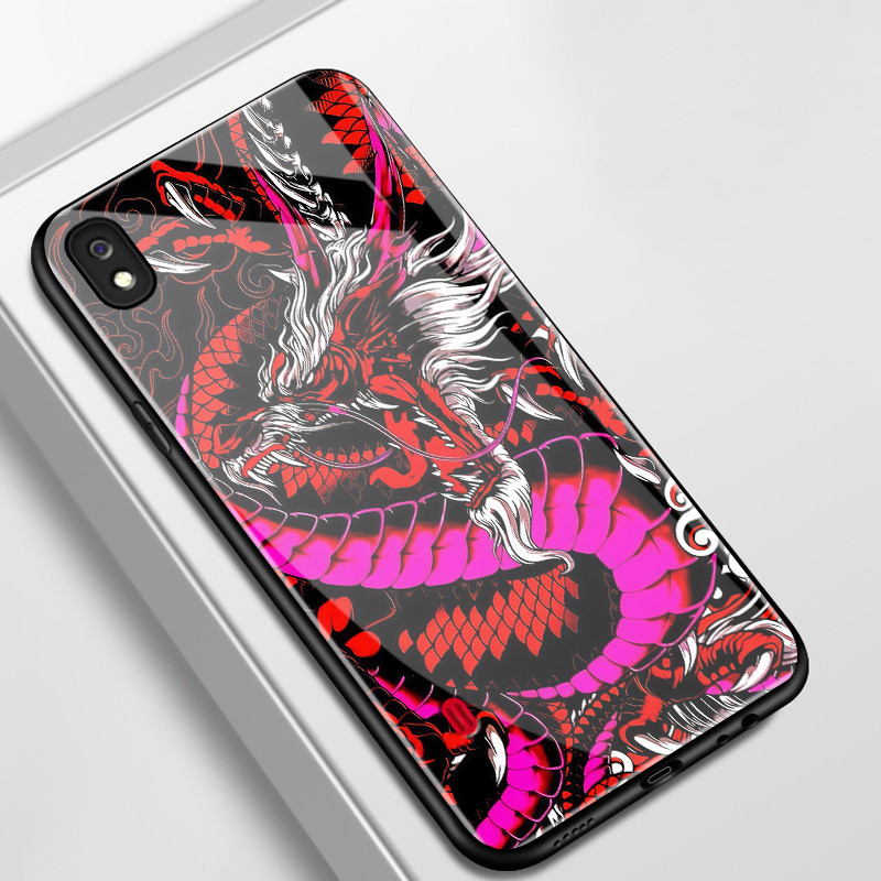 เคสสำหรับ Samsung A10 A10s M01s A11 M11 เคสโทรศัพท์มังกรเปลือกแก้วกันกระแทก