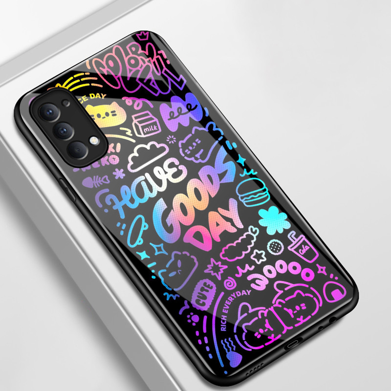เคสสำหรับ OPPO Reno 4 4G Reno 4 5G Reno 3 Pro 5G เคสโทรศัพท์แมวเปลือกแก้วกันกระแทก ราคา ถูกที่สุด ดีลบีเคเค