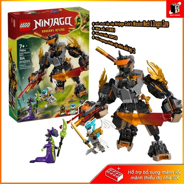 NINJAGO 71854 Coles Mission Mech & Dragon Zane Assembly Toy