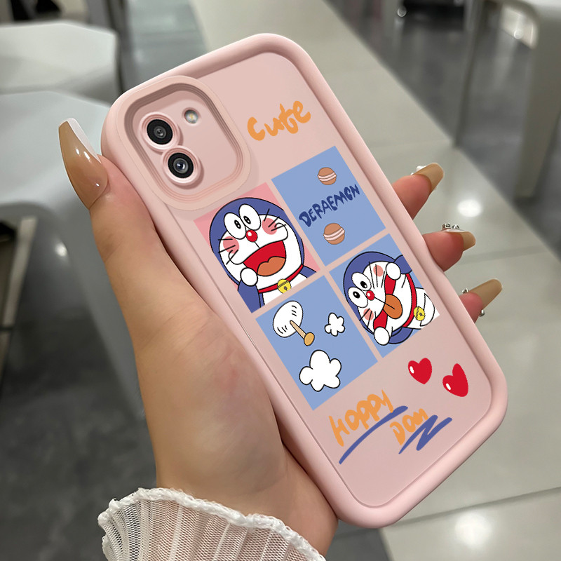 เคสสำหรับ Samsung Galaxy A03 เคสโทรศัพท์แมวสามสีซิลิโคนกันกระแทก