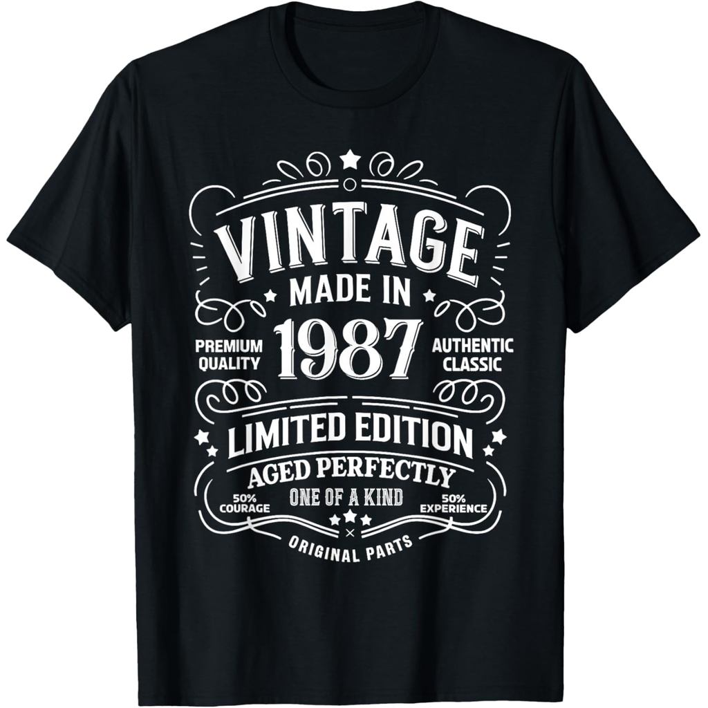 เสื้อยืดผ้าฝ้ายผู้ชาย 39th Birthday T-Shirt 1987 วันเกิดสําหรับผู้ชายผู้หญิงเสื้อยืด
