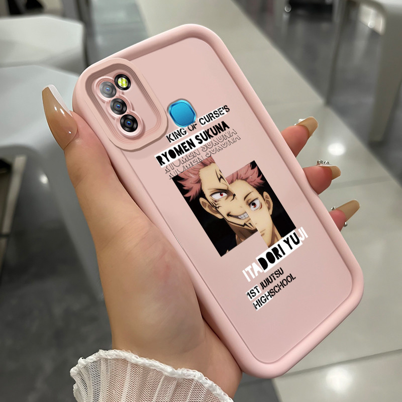 เคสสำหรับ Infinix Smart 5 Hot 10 Lite Smart 6 Ram 3 เคสโทรศัพท์ตัวละครในอนิเมะสามสีซิลิโคนกันกระแทก - รูปที่ 2
