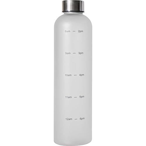 WAHIRA FLAZE Water Bottle with scale, 1 liter, clear white, bottle, my sports BPA free, unbreakable,