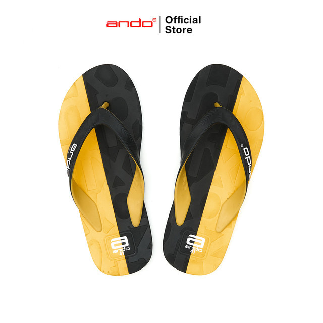 Ando Official Izanagi Mens Flip Flops - สีดํา/เหลือง