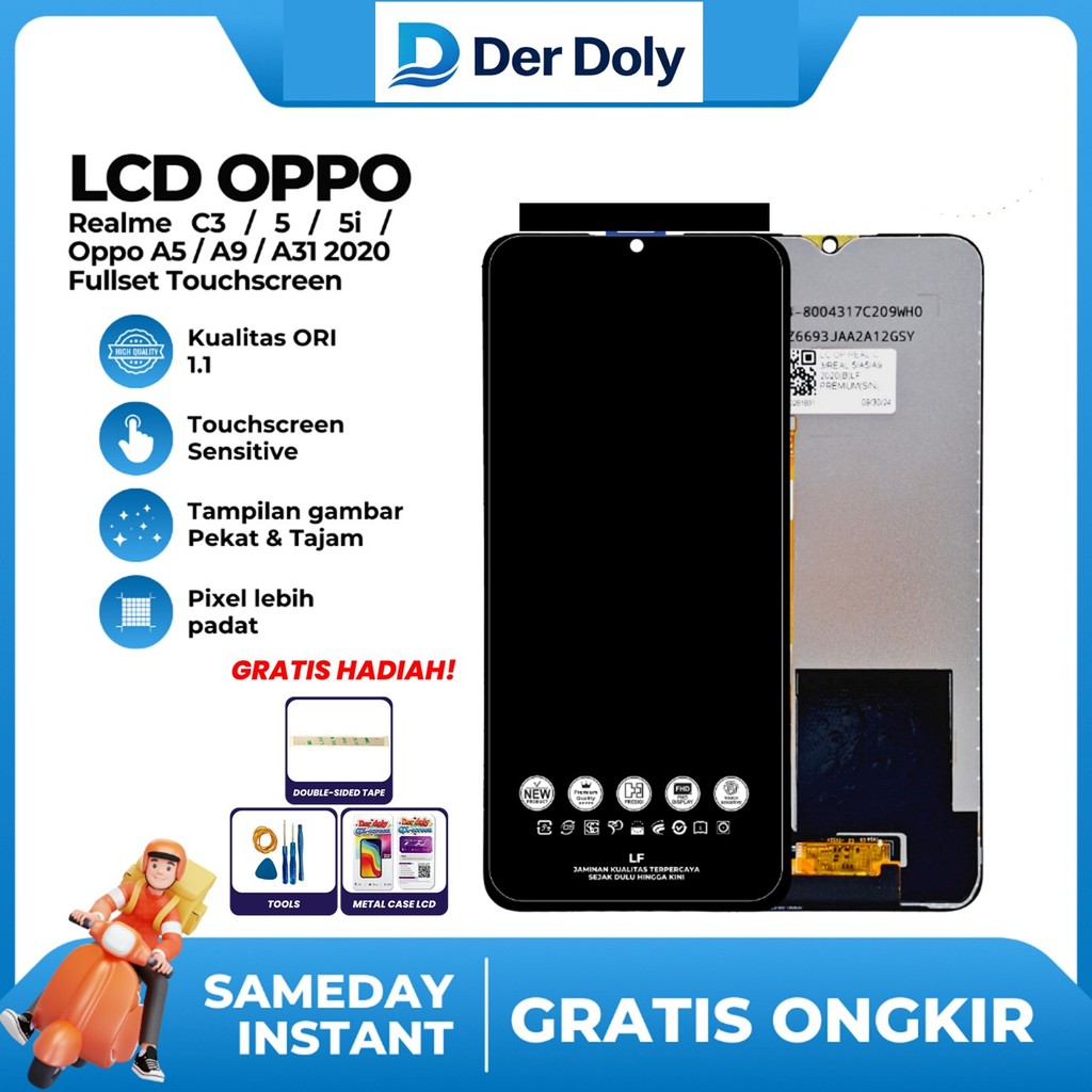 Der Doly อินโดนีเซีย - LCD Realme C3 / 5 / 5i / 5s / Fullset หน้าจอสัมผัส