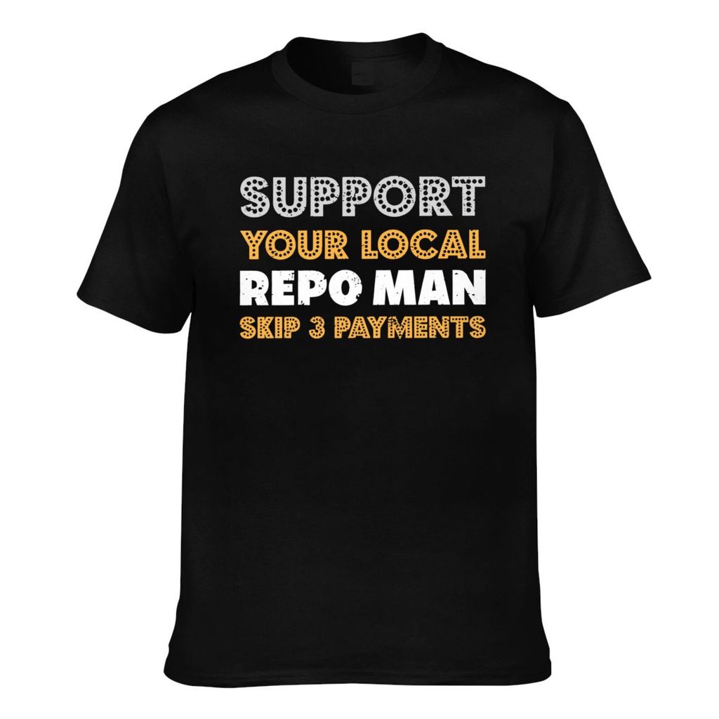แฟชั่นใหม่ Repo อารมณ์ขัน Repo Man เสื้อยืดผู้ชายสไตล์ฤดูร้อน