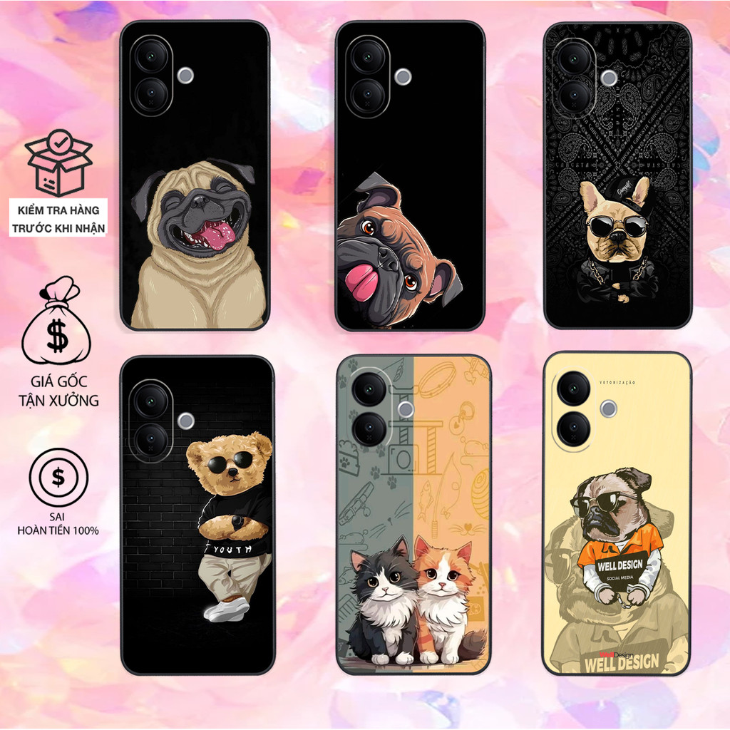 เคส Vivo V60 / V60 Lite ลายการ์ตูนน่ารักและน่ารัก ขอบสี่เหลี่ยม