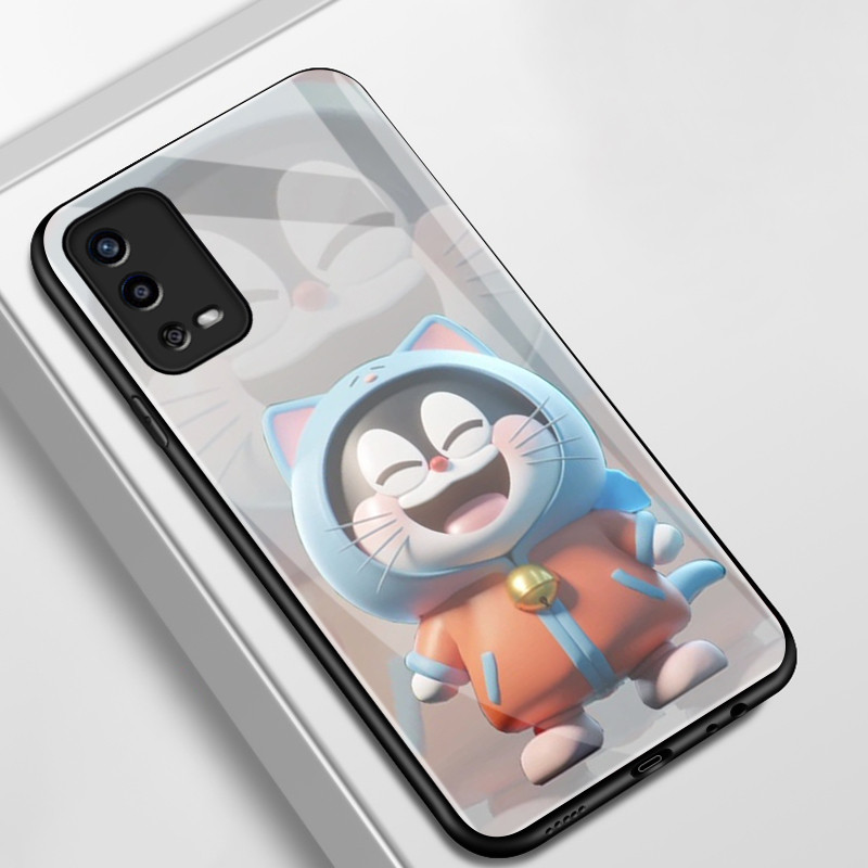 เคสสำหรับ OPPO A55 4G A54 4G A56 5G A55s เคสโทรศัพท์แมวเปลือกแก้วกันกระแทก