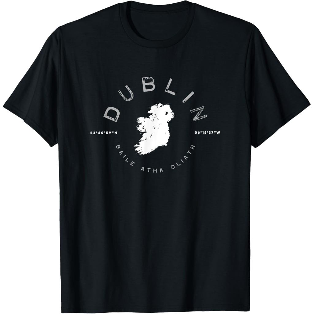 เสื้อยืดผ้าฝ้ายผู้ชาย Dublin Ireland Irish Retro Vintage Graphic T-Shirt