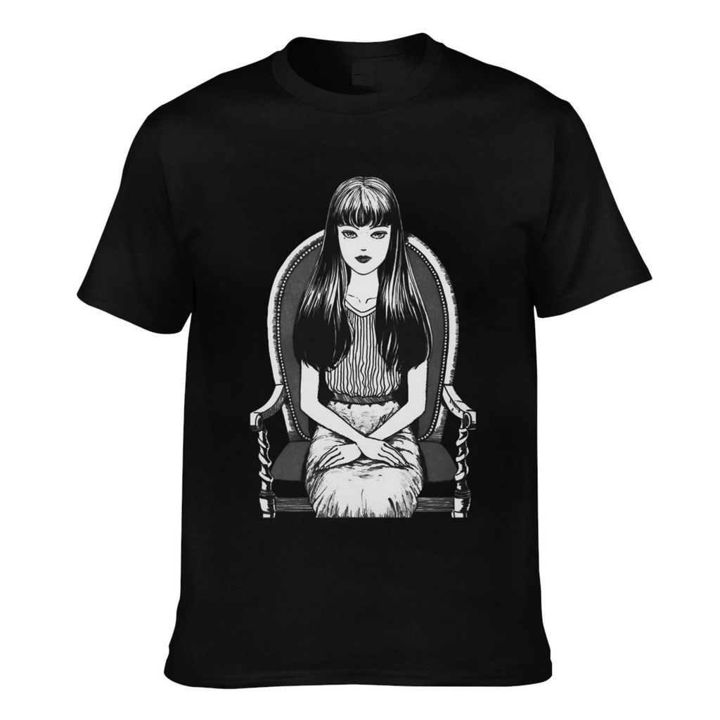 Casual Tee Men Junji Ito Uzumaki Horror Manga Tomie Good พิมพ์พ่อ