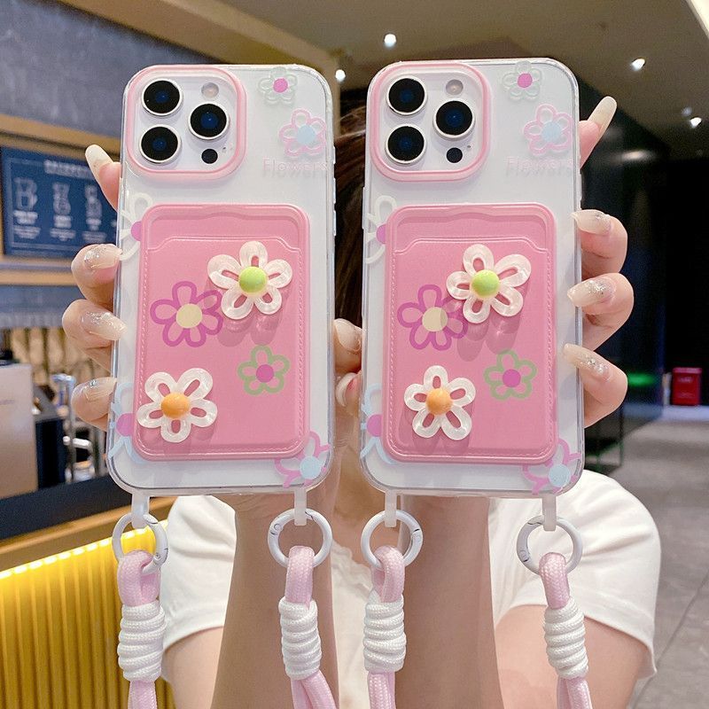 Card Holde แฟชั่นล่าสุดดอกไม้กรณี Hp Samsung A37 A17 5G A06 5G A07 A16 A57 5G A50 A50S A15 A24 A23 5