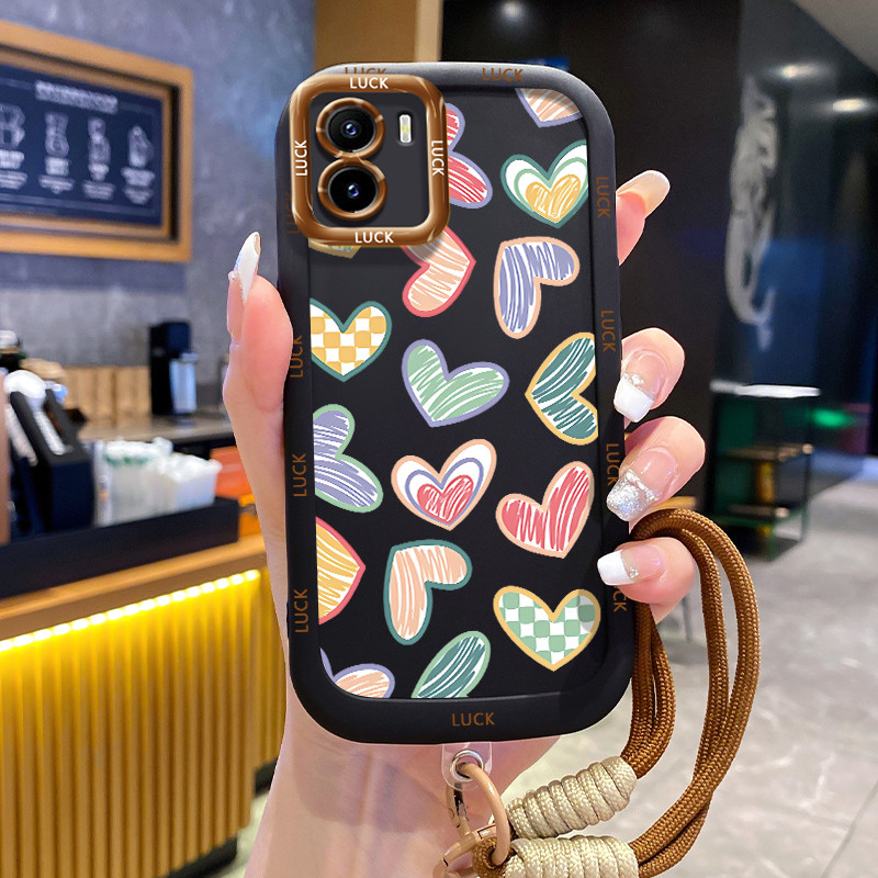 เคส VIVO Y15S Y15A Y15C Y01 เคส Small Love พร้อมเชือกเส้นเล็ก