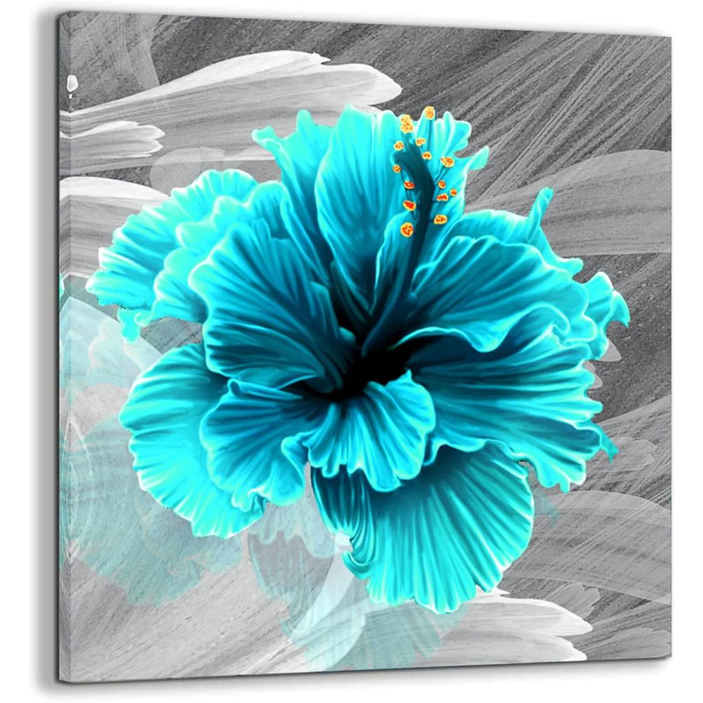 Teal Wall Decor ผ้าใบ Wall Art สําหรับห้องนอน Wall Art สีดําและสีขาว Wall Art อุปกรณ์ห้องน้ํา Wall A