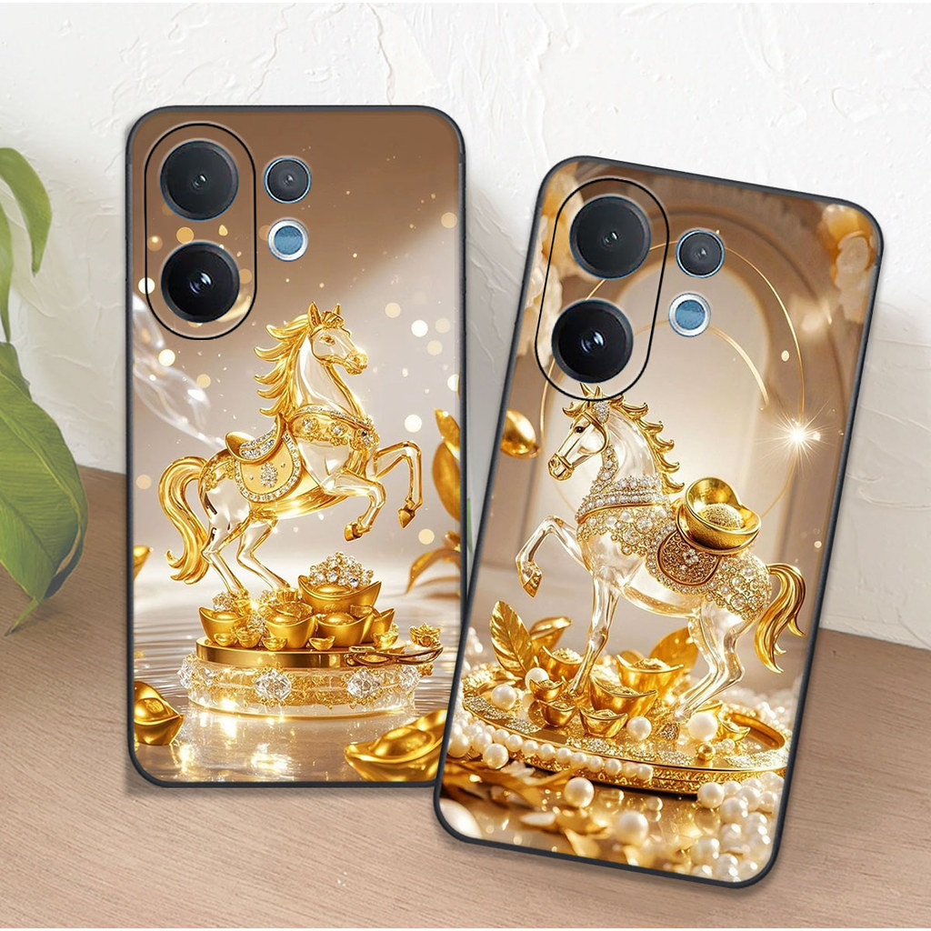 เคส Vivo V60 5G / V60 LITE พิมพ์ลายม้าสีเหลือง เคส Clover