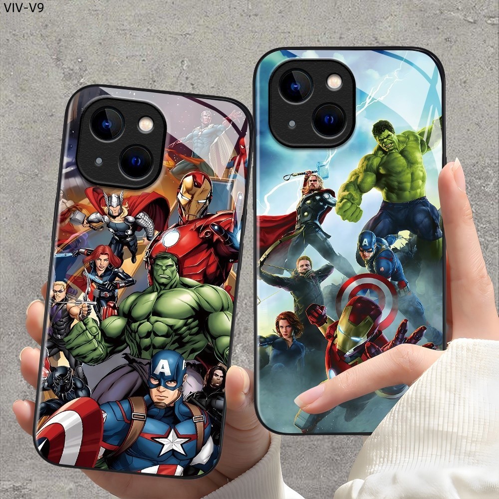 เคส For VIVO V23 V23E V21 V20 V19 V15 V11i V9 SE Pro 4G 5G เคสโทรศัพท์ เคสมือถือ เคสวีโว่ เคสแข็ง Phone Glass Case BLK