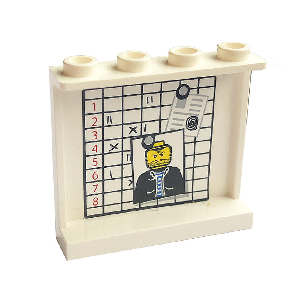 Brick2cube Part - Panel 1 x 4 x 3 - Hollow Studs with Police Case Board and Minifigure Photo Pattern