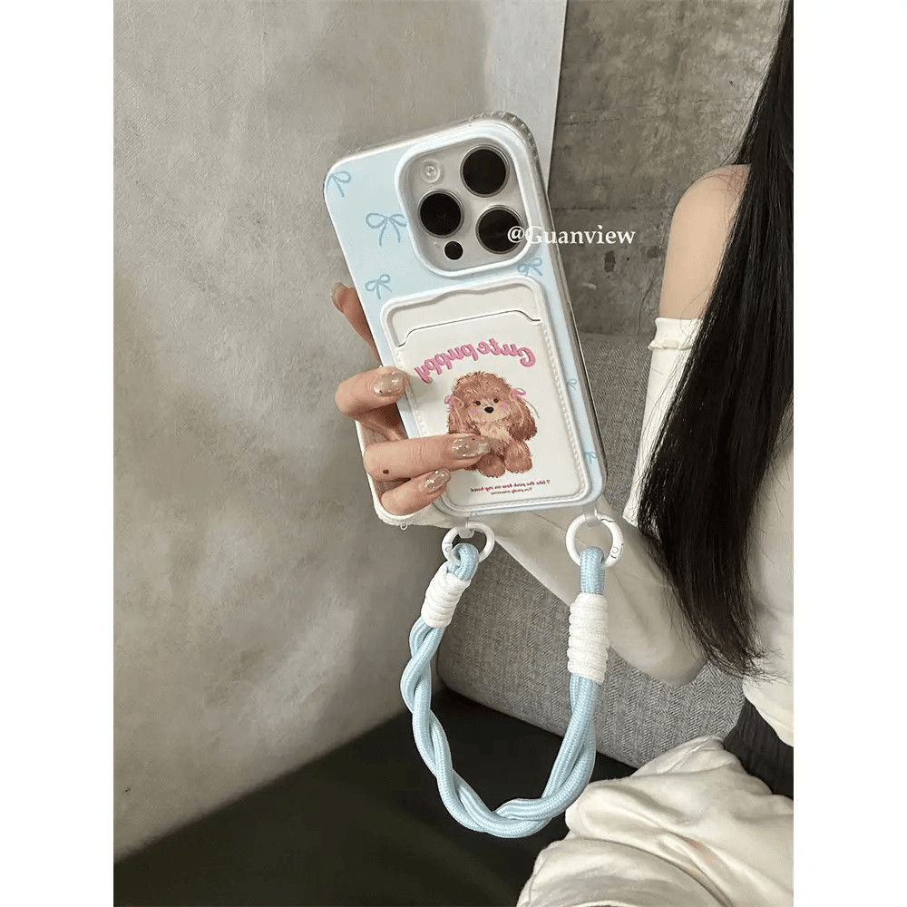 Blue Dog Girl Ribbon Casing Hp Xiaomi Poco F7 15 15T Pro C65 14 14T X5 F4 X6 X7 5G 11 12 Lite C85 X3