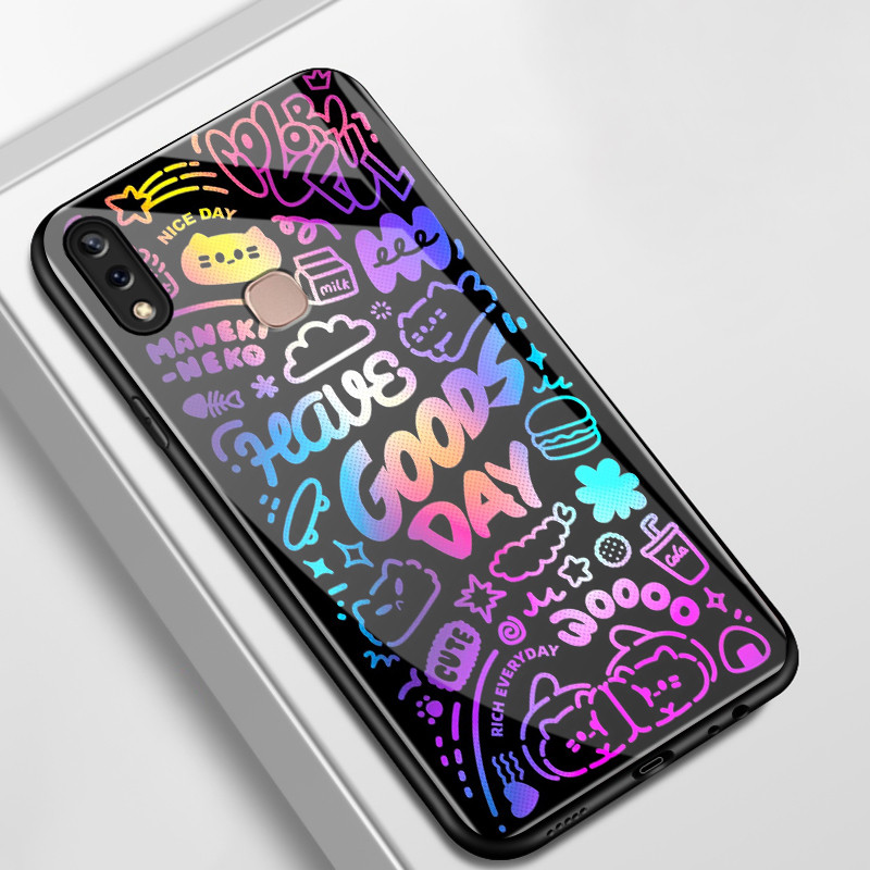 เคสสำหรับ VIVO Y85 Y85A V9 V9 Pro V9 Youth Z1 Z1i Z3x เคสโทรศัพท์แมวเปลือกแก้วกันกระแทก