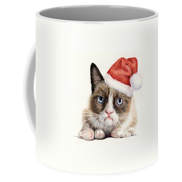 แก้วกาแฟ Grumpy Cat เป็นแก้วกาแฟ Santa Grumpy Cat เป็นแก้วกาแฟซานต้า