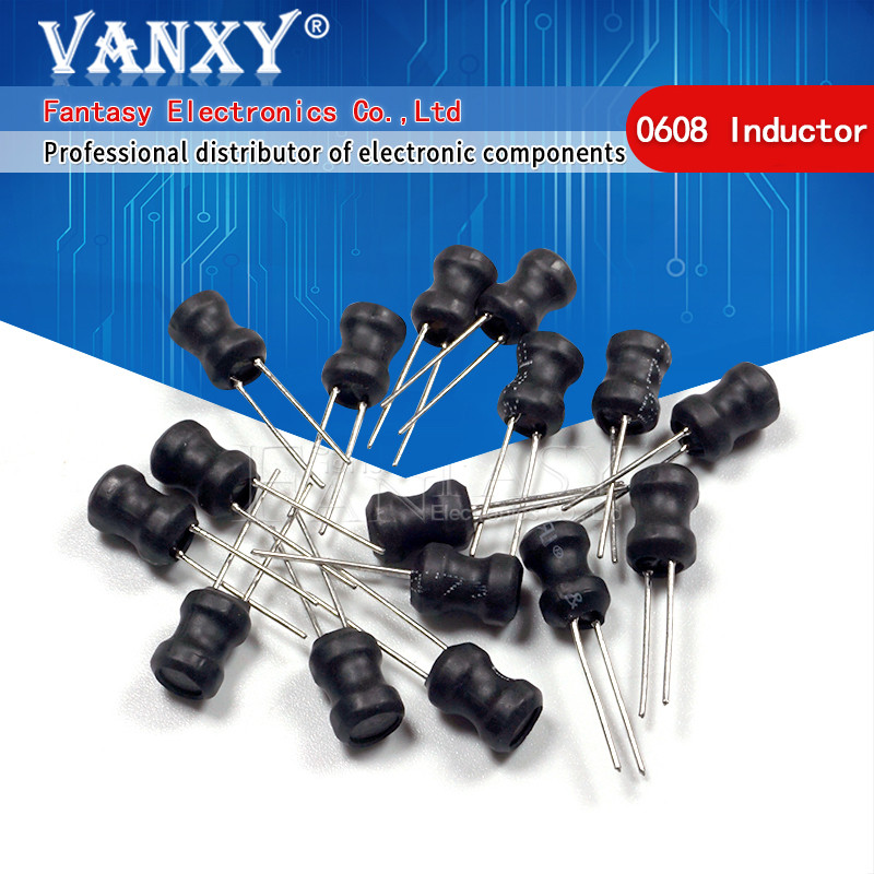 100 ชิ้น Unshielded Wirewound DIP power Inductor 0608(6*8 มม.) 2.2uH 3.3uH 4.7uH 10uH 22uH 33uH 47uH