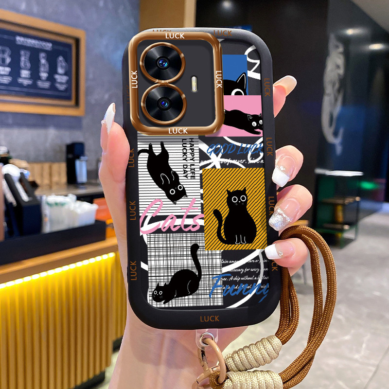 Realme C55 C33 Narzo N55 เคสกันกระแทกพร้อมเชือกเส้นเล็ก