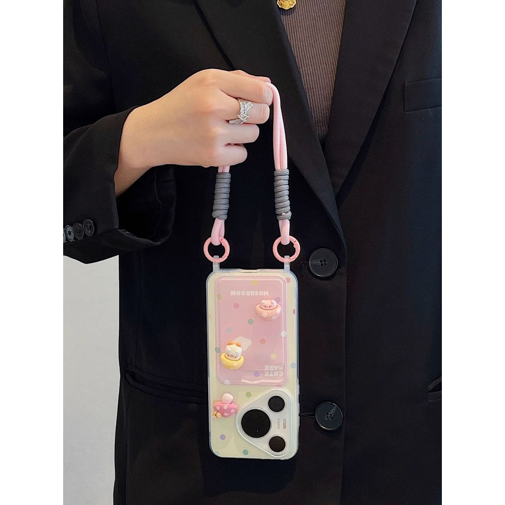 การ์ด Holde Polka Dot ขนาดเล็กสดเห็ดกรณี Relome C85 15T 5G หมายเหตุ 60X 60 C71 C63 11 Pro+ C65 12+ 5