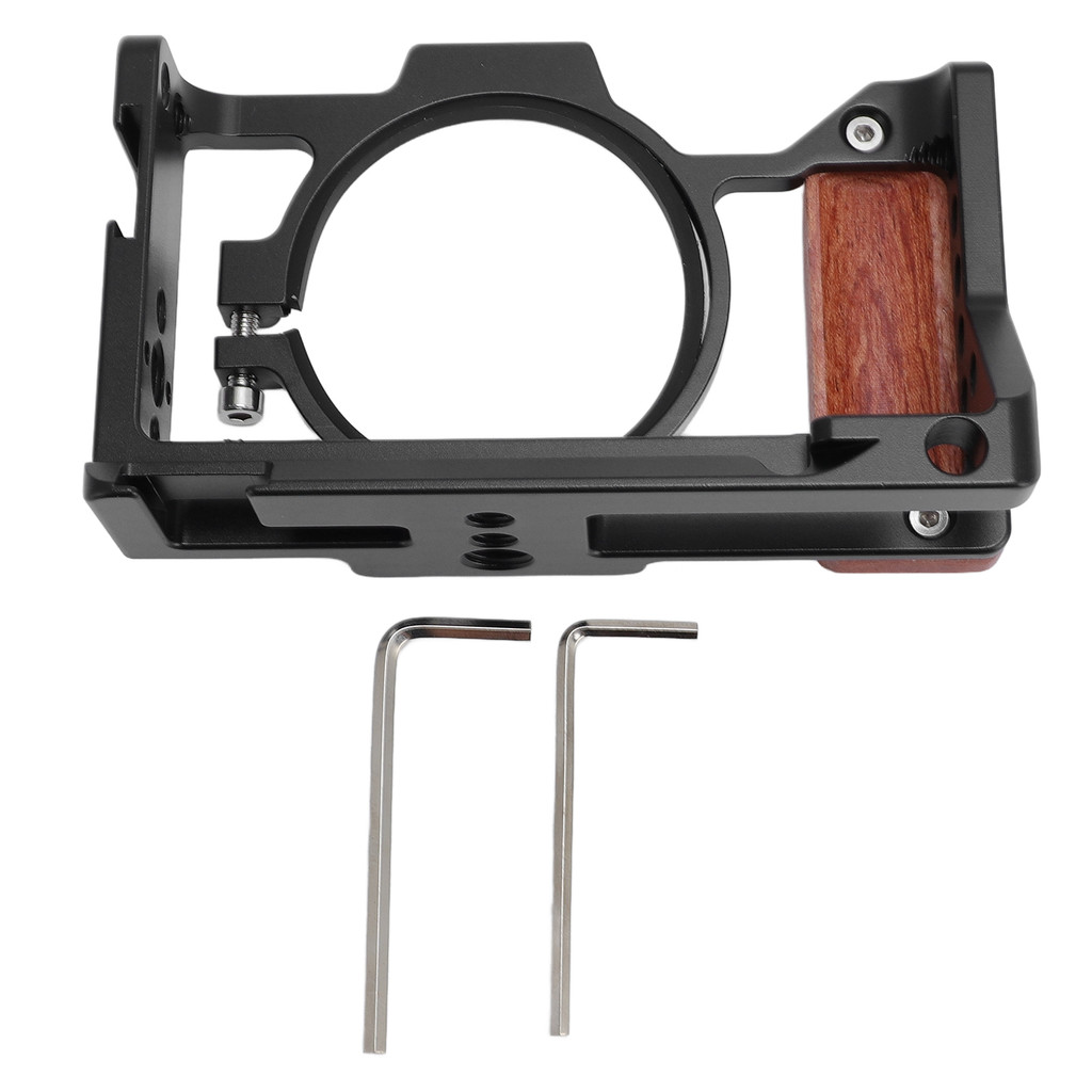 กล้องกรงไม้ 3/8in 1/4in สกรูรองเท้าเย็น Mount อลูมิเนียมโลหะป้องกัน Video Rig สําหรับ ZV-1 II ZV-1F 