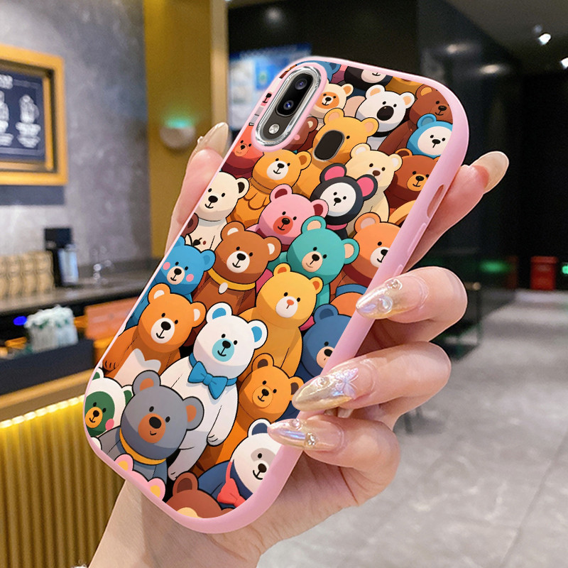 เคสสำหรับ Samsung Galaxy A20 A30 M10s เคสโทรศัพท์หมีน่ารักกันกระแทกกลมและอ้วน
