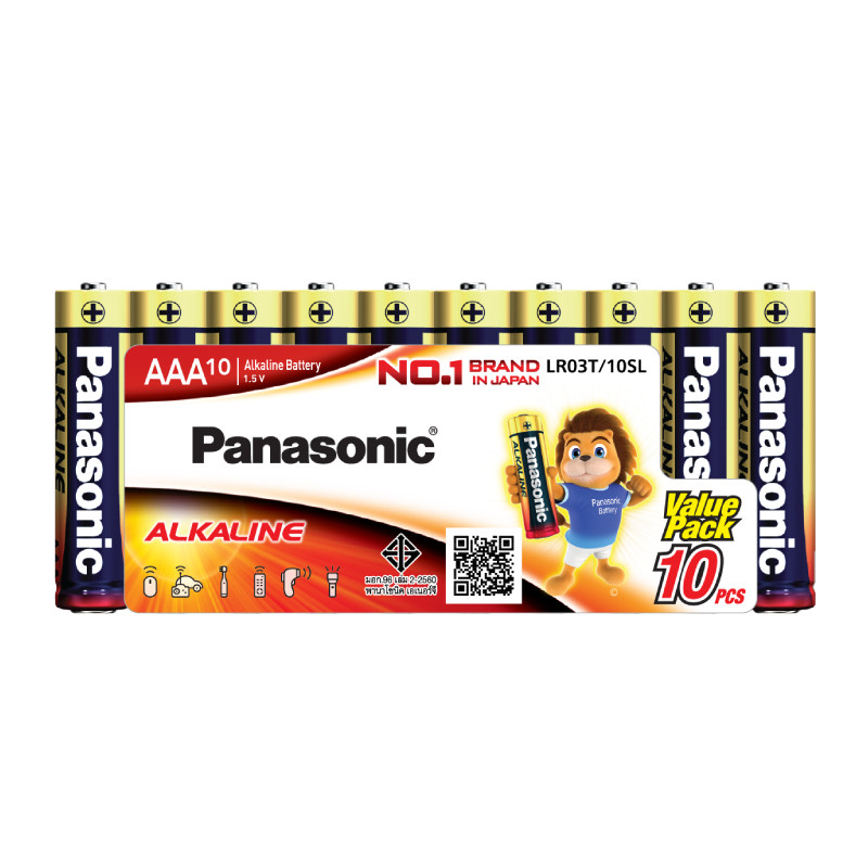 พานาโซนิค ถ่านอัลคาไลน์ LR03T/10SL AAA 10 ก้อน 893584