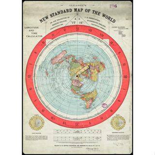 GK102 Gleasons แผนที่มาตรฐานใหม่ของโลก Flat Earth พิมพ์ศิลปะผ้าใบในร่มกันน้ําความละเอียดสูง