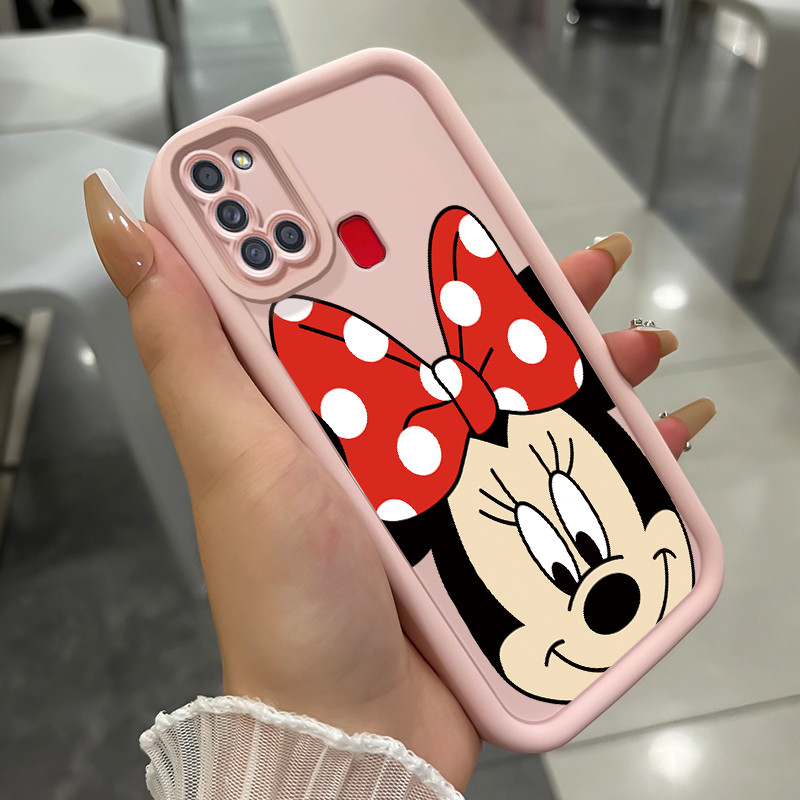 เคสสำหรับ Samsung Galaxy A21s เคสโทรศัพท์หนูน่ารักสามสีซิลิโคนกันกระแทก