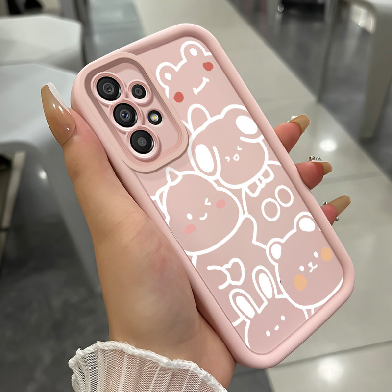เคสสำหรับ Samsung Galaxy A33 5G A34 5G A53 5G A54 5G A23 A32 เคสโทรศัพท์สัตว์น่ารักสามสีซิลิโคนกันกระแทก ราคา ถูกที่สุด ดีลบีเคเค แกลเลอรีภาพที่ 3