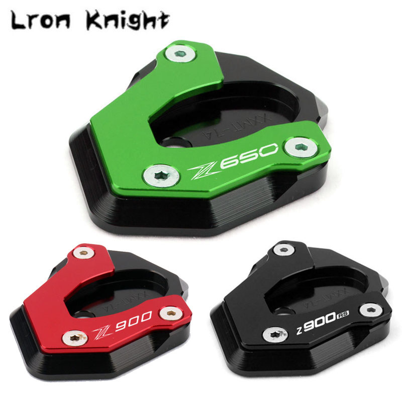 สําหรับ KAWASAKI Z650 Z900 Z900RS Z 650 900 2017 2018 2019 2020 2021 2022 CNC Kickstand Sidestand ขาตั้งขยาย Pad