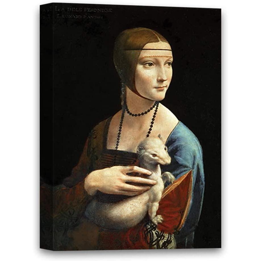Leonardo Canvas Lady with An Ermine Italian Artist Leonardo Da Vinci Envelope Painting Portrait Pain